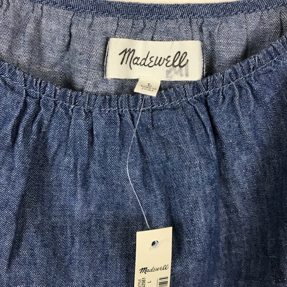 NWT Madewell Cold Shoulder Chambray Dress - Picture 6 of 7